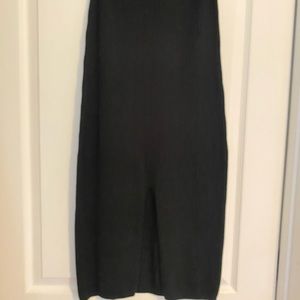 NWT Free People black knit midi skirt with slit